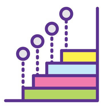İstatistiksel analiz sunmak için bir Infographic iş merdiven