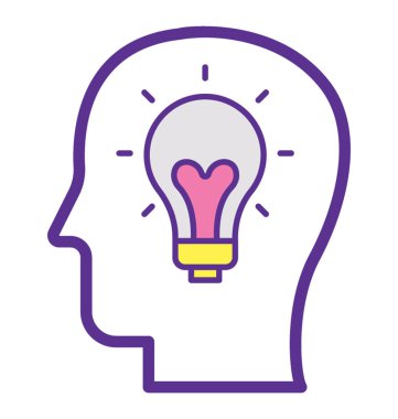 Zihinsel güç yeteneği insan kafa kavramı içinde elektrikli bir ampul