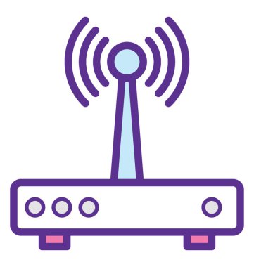 Bir wifi yönlendirici internet bağlantısı sinyalleri kavramı ile