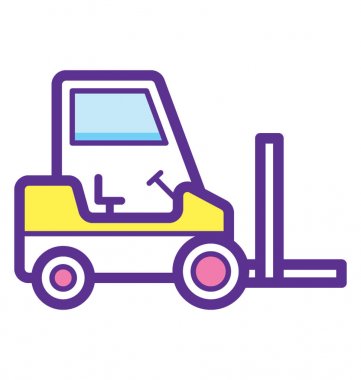 Bir forklift aracın düz simgesi tasarım