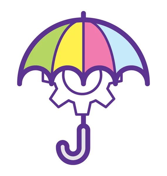 Gear Umbrella Concept Risk Management — Stock Vector