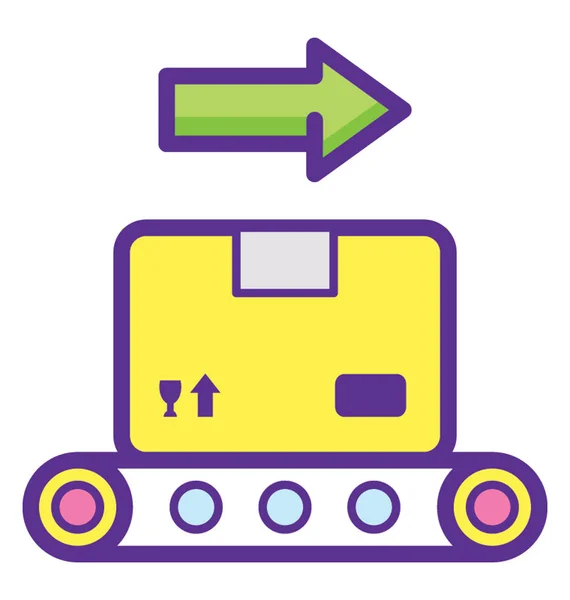 Projeto Ícone Plano Transportador Entrega — Vetor de Stock