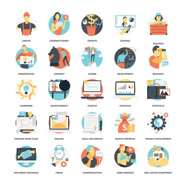 Conjunto Iconos Recursos Humanos — Vector de stock