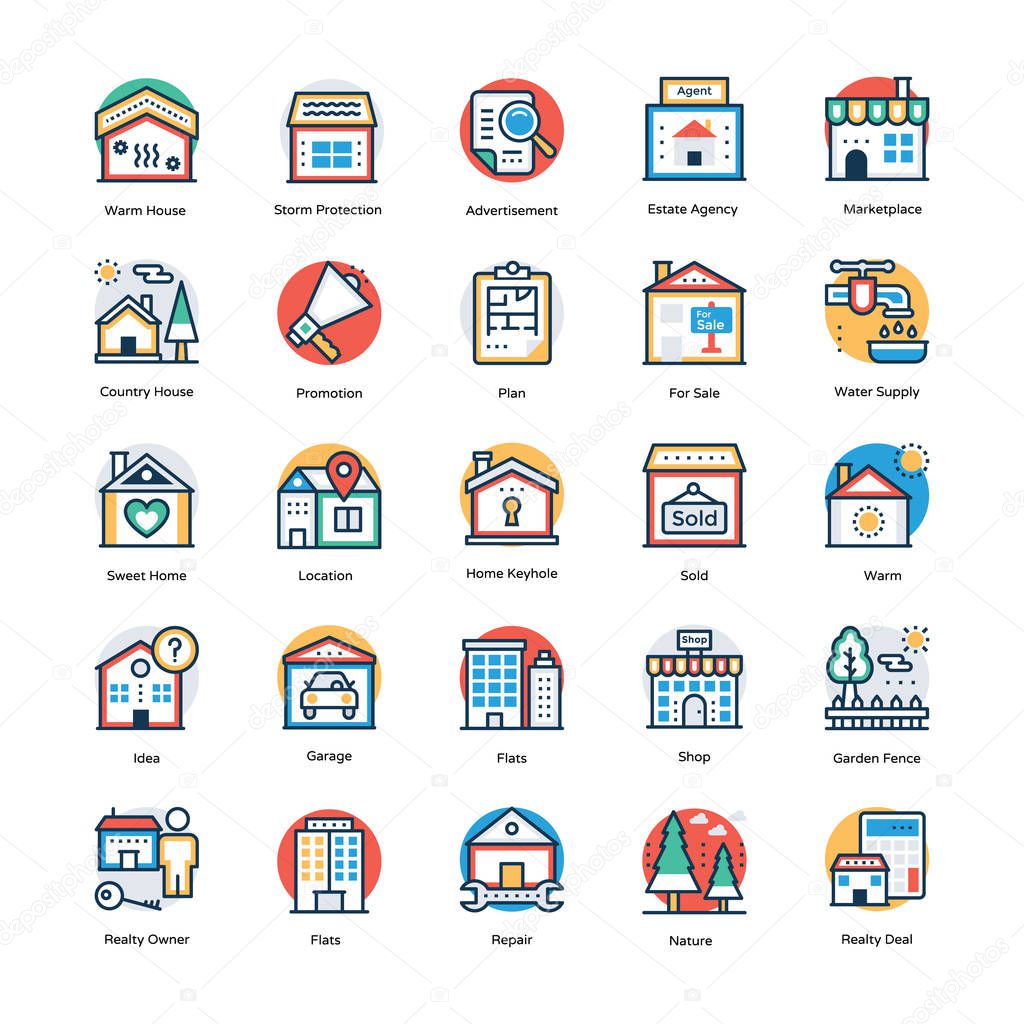 Collection of Real Estate Icons 