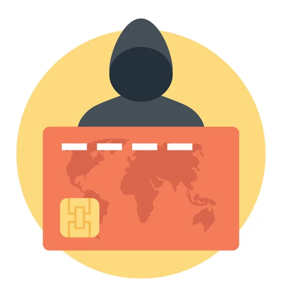 Hacker Met Credit Card Credit Card Fraude Concept — Stockvector