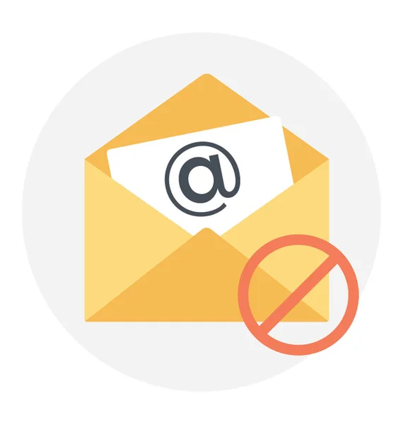 Mail Met Blocking Ondertekenen Antispam Begrip Tonen — Stockvector