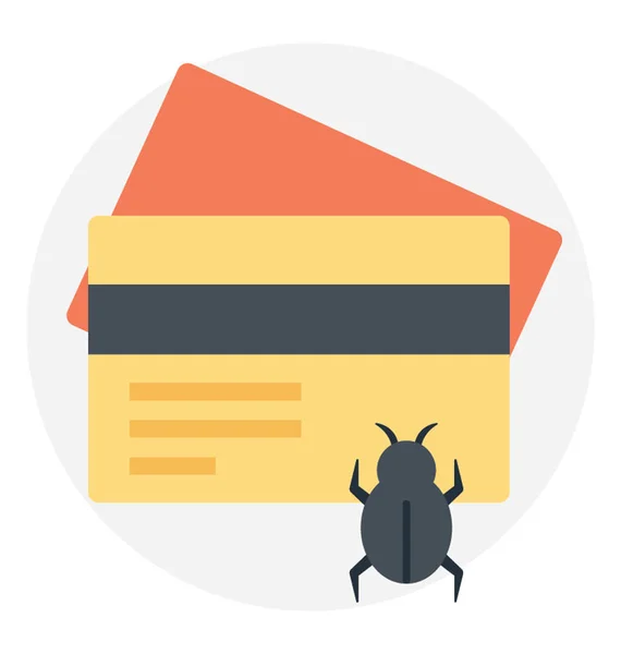 Creditcard Met Bug Credit Card Hacken — Stockvector