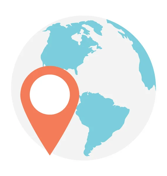 Puntero Ubicación Concepto Mapa Global Del Sistema Localización Global — Vector de stock