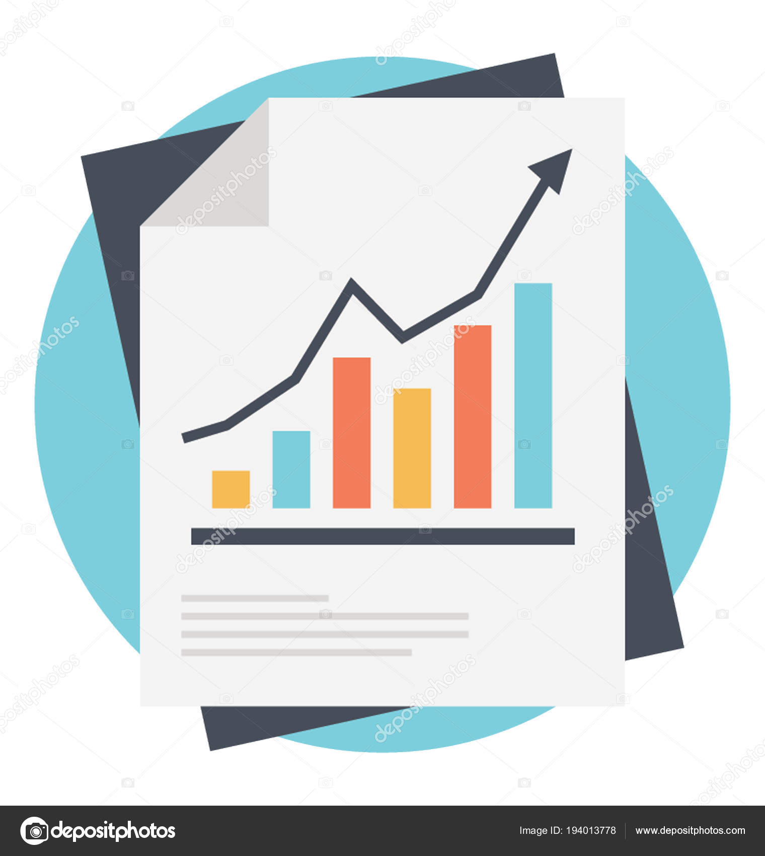 Icono Diseño Plano Del Diagrama Aumento Gráfico Barras Levantamiento Vector  de stock #194013778 de ©prosymbols, image size:1520x1700