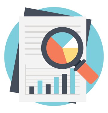İstatistiksel veri analizi veya finansal veri analizi düz vektör simgesi