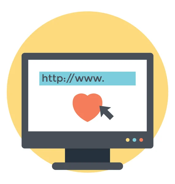 Flat Icon Online Dating Website — Stock Vector