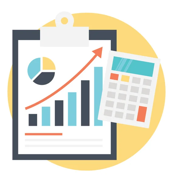 Aumento Renda Relatório Financeiro Ícone Vetorial Plana — Vetor de Stock