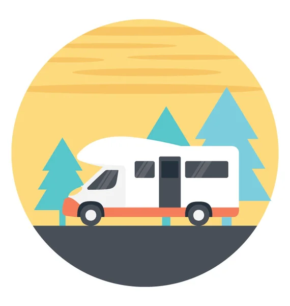 Flat Icon Caravan — Stock Vector