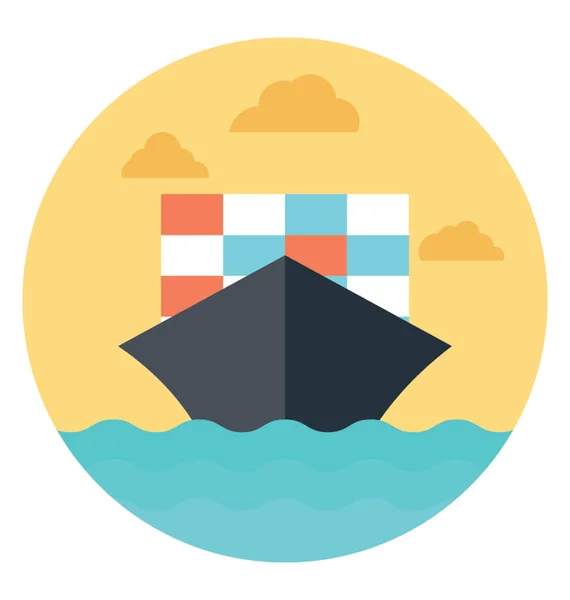 Flat Icon Container Ship — Stock Vector