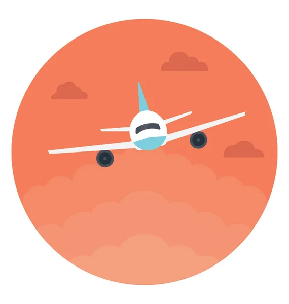 Flat Icon Plane Delivering Cargo — Stock Vector