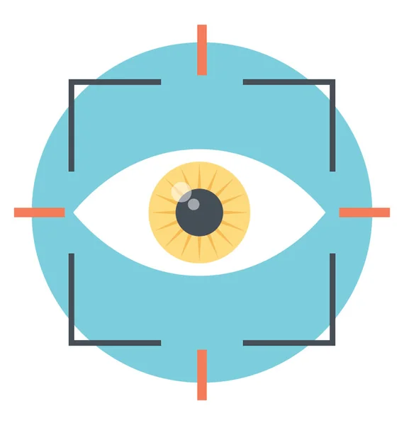 Ojo Que Simboliza Monitoreo Diseño Iconos Planos Seguimiento Ocular — Archivo Imágenes Vectoriales