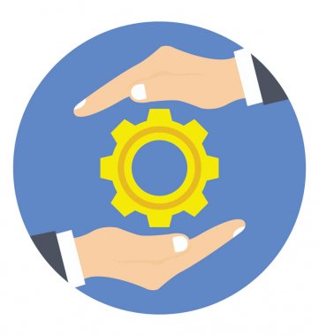 COG holding eller. Yönetim düz simgesi.