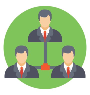 İş profesyonel, proje yönetim ekibi düz tasarım simgesi bir grup