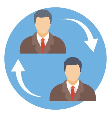 Düz tasarım vektör simgesi profesyonel takım veya personel ciro