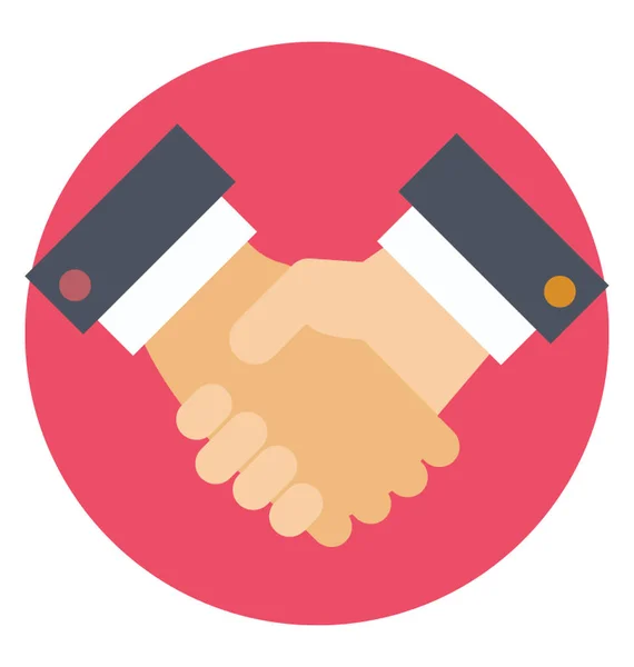 Flat Design Icon Shaking Hands Concept Deal — Stock Vector