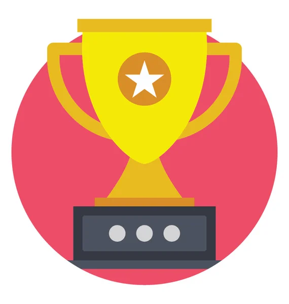 Trophy Cup Star Flat Icon Trophy Winner — Stock Vector