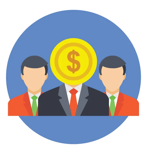 Man Money Flat Icon Investors — Stock Vector