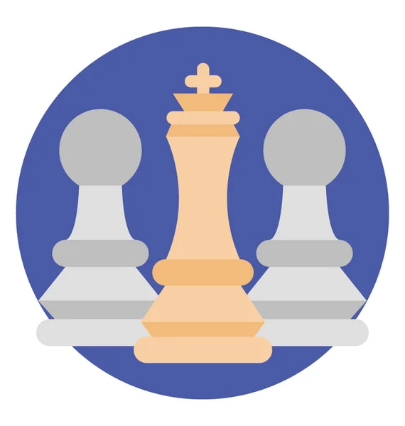 Drei Schachfiguren Vektor Ikone Für Strategieplanung — Stockvektor
