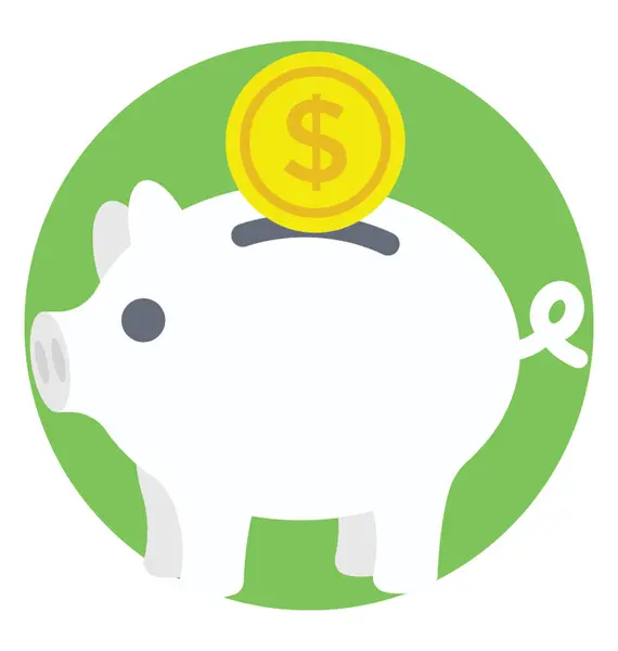 Ein Dollar Und Sparschwein Konzept Der Ersparnis Flache Symbol — Stockvektor