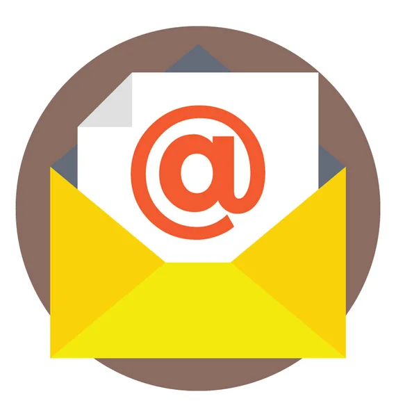 Mail Met Inkomende Uitgaande Pijlen Ronde Platte Pictogram — Stockvector