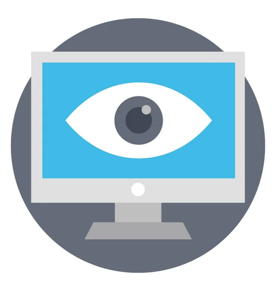 Ein Monitor Mit Auge Der Das Konzept Der Online Überwachung — Stockvektor
