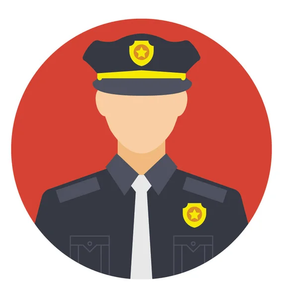 Icône Plate Policier — Image vectorielle