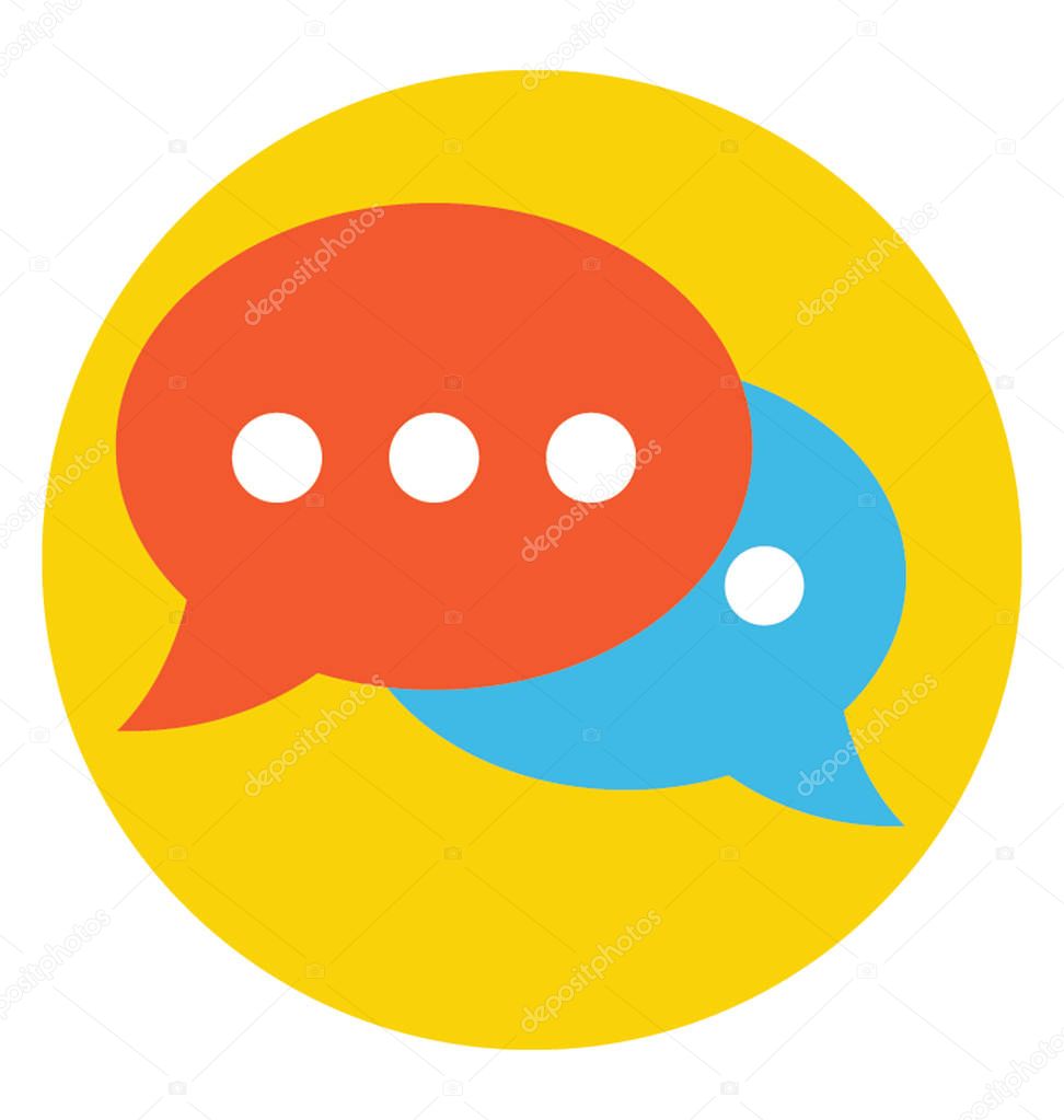 Typing in chat bubbles flat design icon