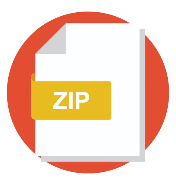 Płaskie Ikonę Pliku Zip — Wektor stockowy
