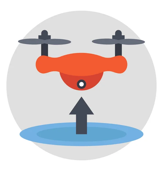 Drone Met Opwaartse Pijl Aanduiding Pictogram Concept Drone Opstijgen Platte — Stockvector