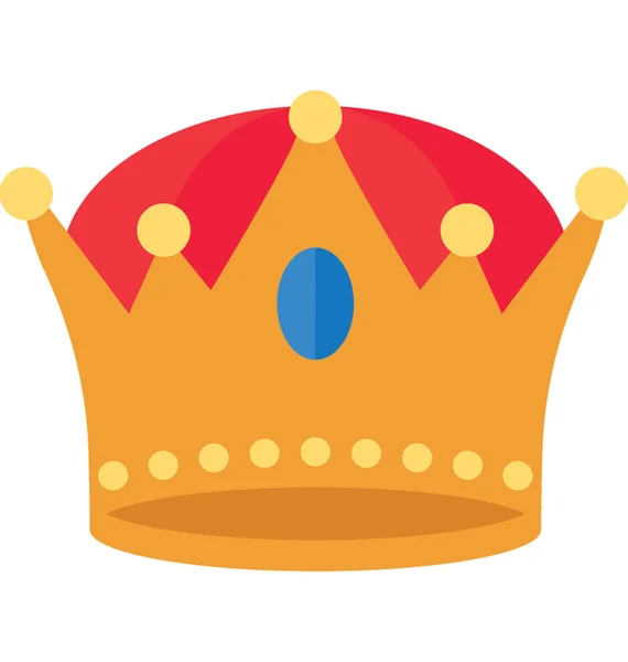 Royalty Coroa Rei Ícone Plana — Vetor de Stock