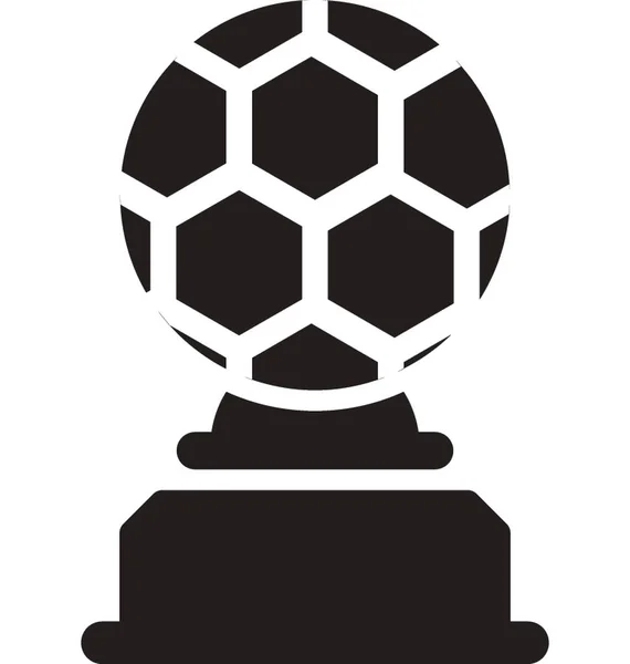 Solid Icon Soccer Trophy Winner Cup — Stock Vector