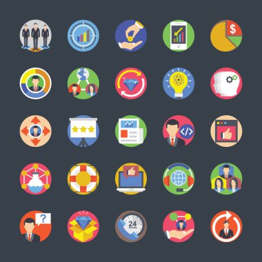 İnsan kaynakları düz Icons Set 