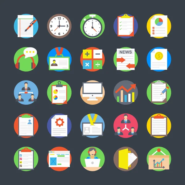 Flat Vector Icons Project Management — Stock Vector