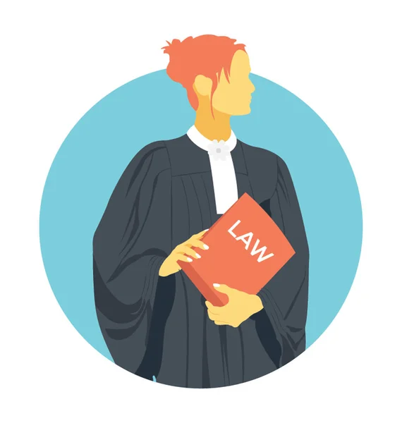 Flache Vektor Icon Gestaltung Eines Rechtsanwalts Der Anwaltsberufe Zeigt — Stockvektor