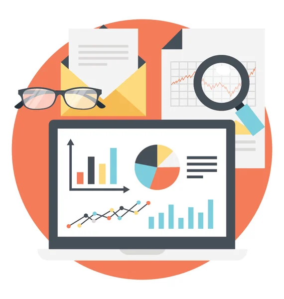Web Seo Analytics Concept Ilustração Vetorial Plana — Vetor de Stock
