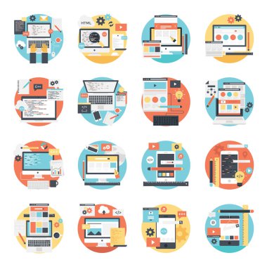 İllüstrasyonlar kümesi Web Tasarım ve geliştirme