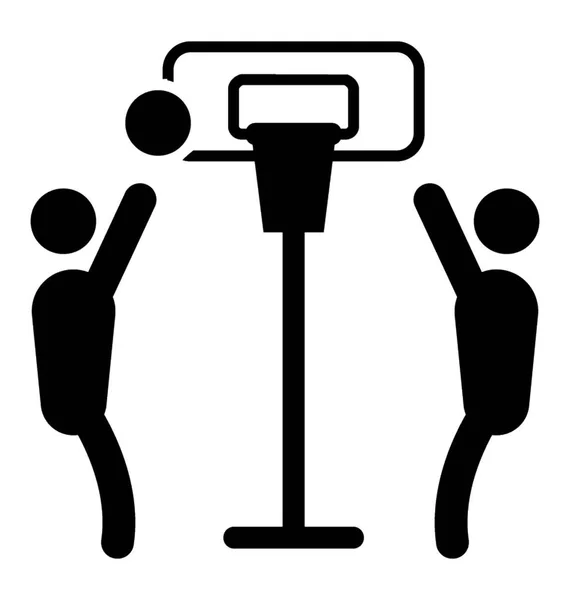 Icona Del Glifo Dell Obiettivo Del Campo Basket — Vettoriale Stock