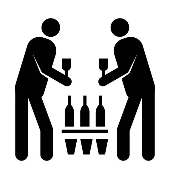 Dois Jovens Adultos Tomando Bebidas Mesa Bebidas Bom Humor Pertencente —  Vetores de Stock