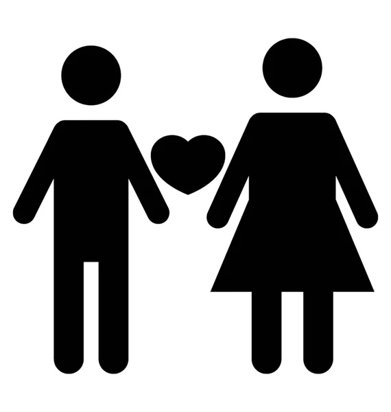 Pasangan Pria Dan Wanita Dengan Sepenuh Hati Pergi Kencan - Stok Vektor