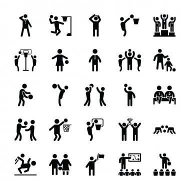 Basketbol siluetleri Icons Collection 