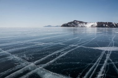 landscape with frozen sea clipart
