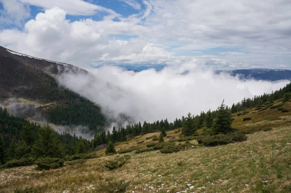 Hory a zatažená obloha — Stock fotografie