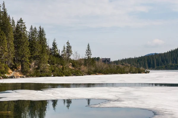 Teich und Gebirgslandschaft — Stockfoto