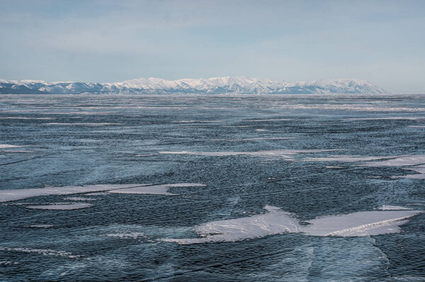 frozen river in winter