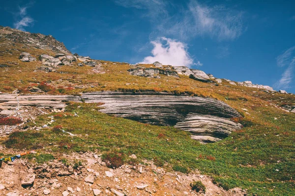 beautiful mountain landscape with huge rocks in Indian Himalayas, Rohtang Pass